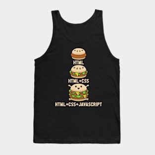 Funny Programmer Burger Geek Love for IT Computer Enthusiast Tank Top